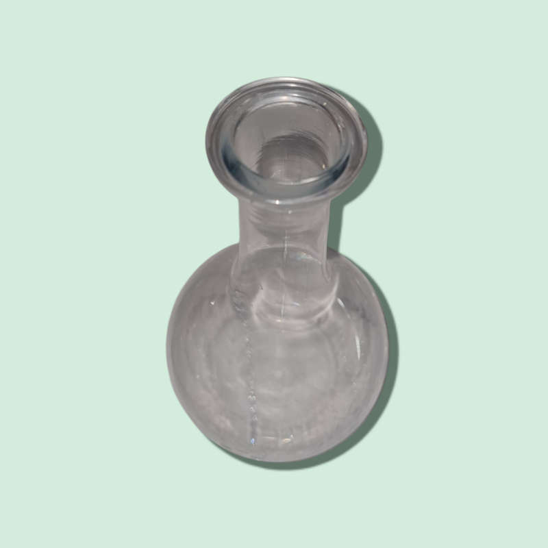 Vintage Clear Glass Decanter With Orb Stopper Lovely Flowers Are Cut And Etched On One Side