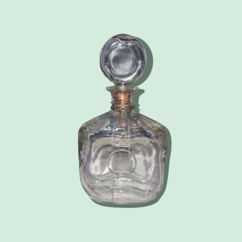 Rare Square `Flat` Glass Decanter, 500ml