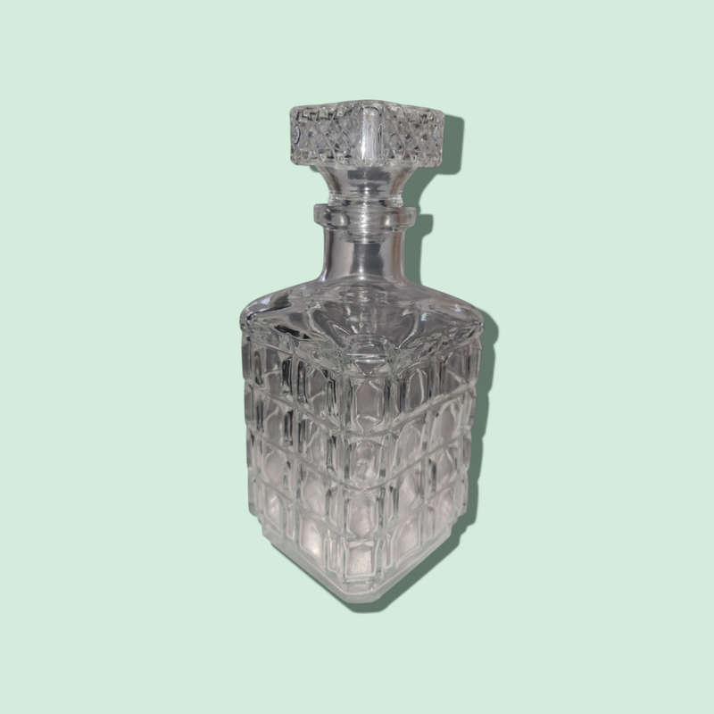 2 x Patterned Glass Decanters