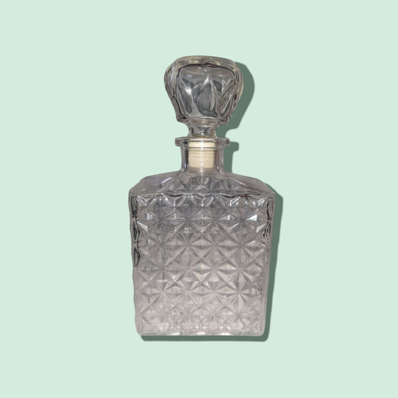 2 x Patterned Glass Decanters