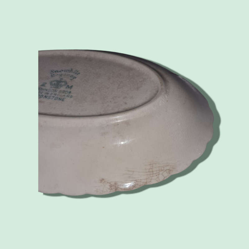 Snow White Regency Swirl Under pate Johnson Bros England Ironstone Replacement
