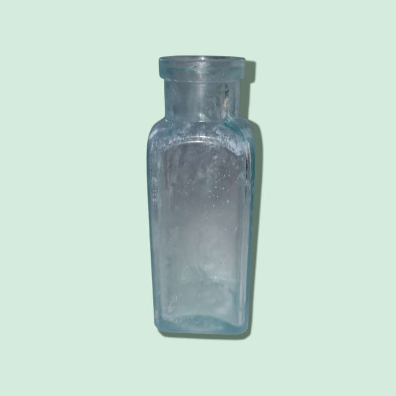 Vintage Antique Aqua Glass Medicine Apothecary bottle