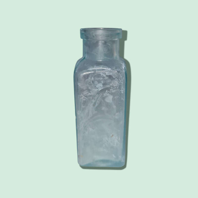 Vintage Antique Aqua Glass Medicine Apothecary bottle