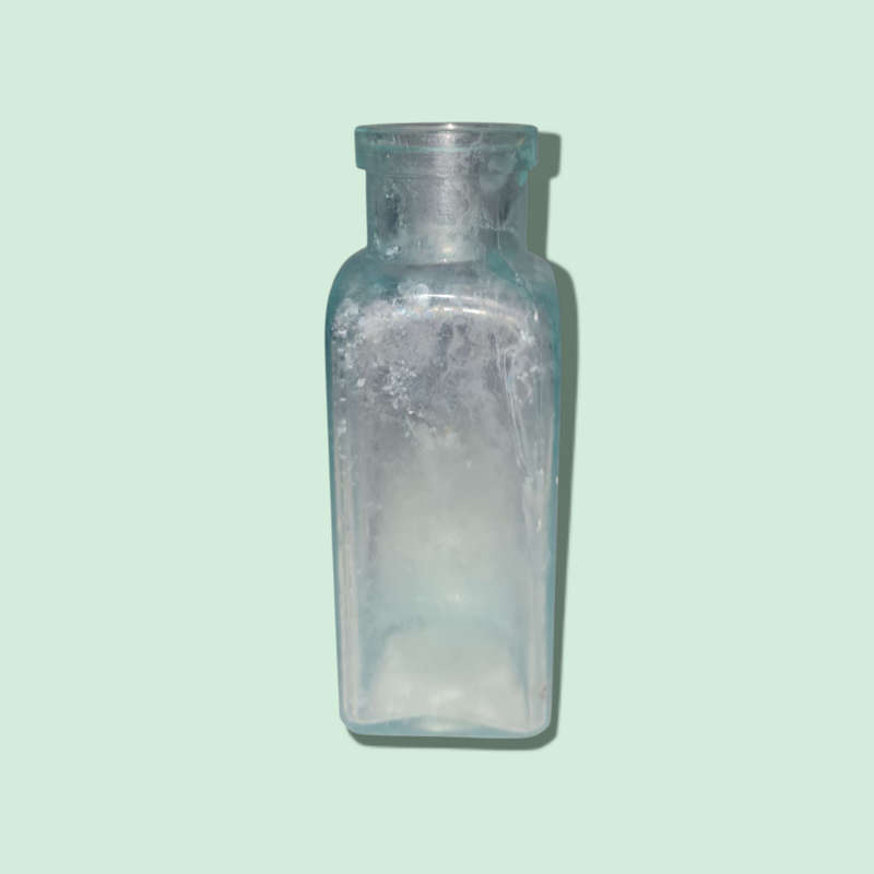 Vintage Antique Aqua Glass Medicine Apothecary bottle
