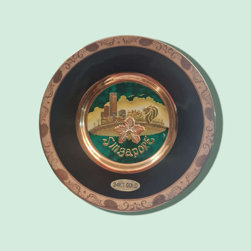 Chokin 24K Gold Edged Mini Plate - Singapore  