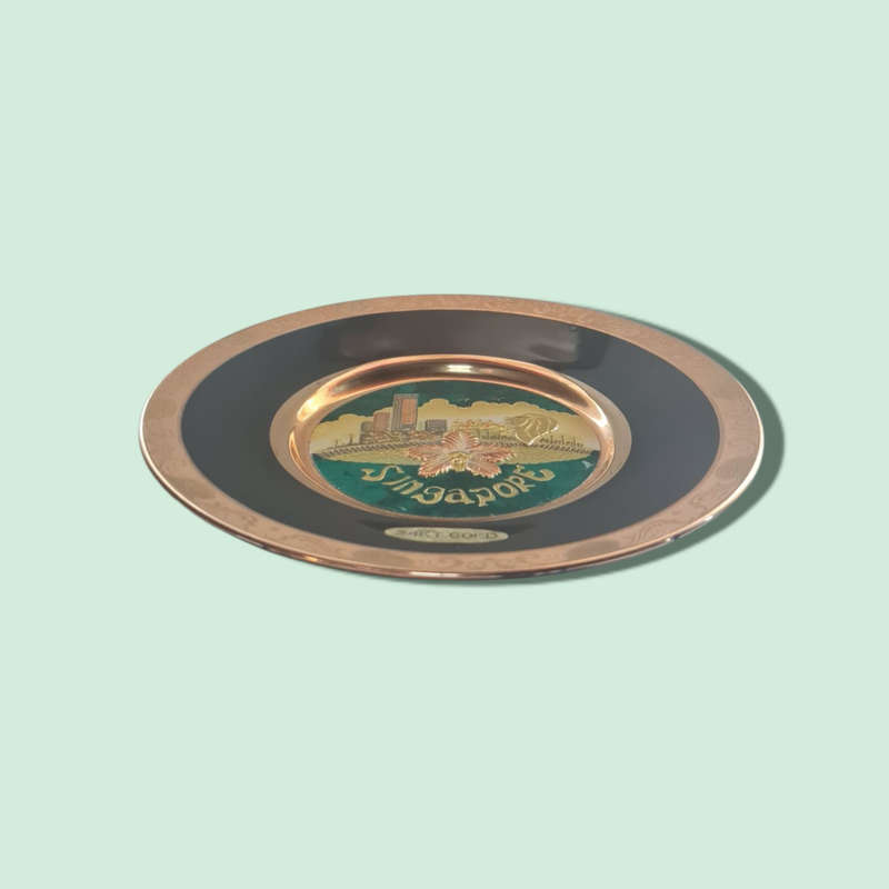 Chokin 24K Gold Edged Mini Plate - Singapore  