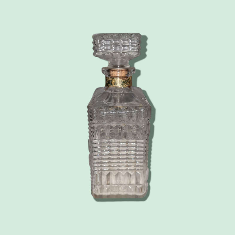Model 10 750ml Pressed Glass Whiskey Decanter, Made in France  
