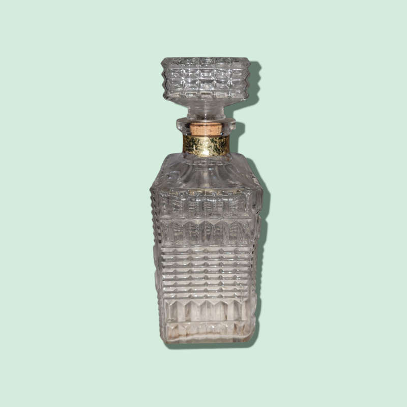 Model 10 750ml Pressed Glass Whiskey Decanter, Made in France  