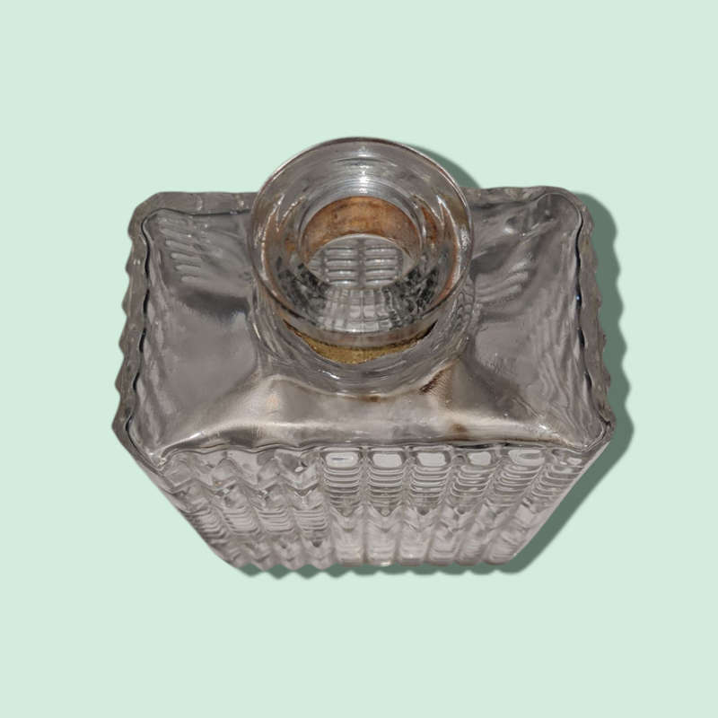 Model 10 750ml Pressed Glass Whiskey Decanter, Made in France  