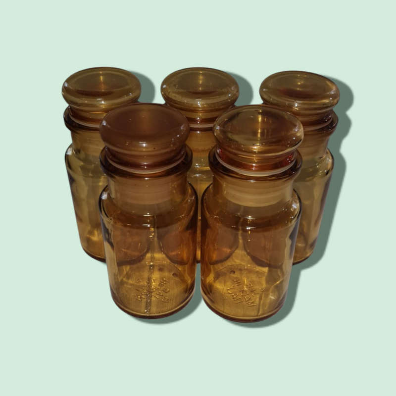 Amber Glass Storage Jar