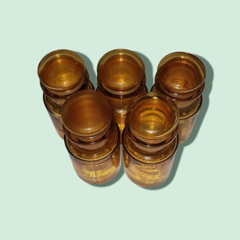 Amber Glass Storage Jar