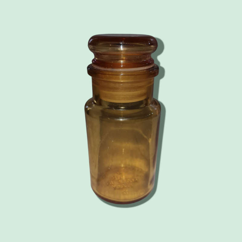 Amber Glass Storage Jar