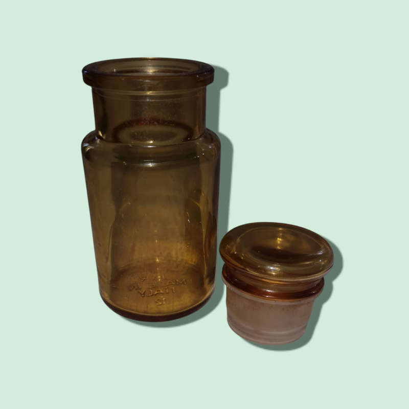 Amber Glass Storage Jar