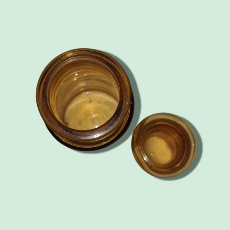 Amber Glass Storage Jar