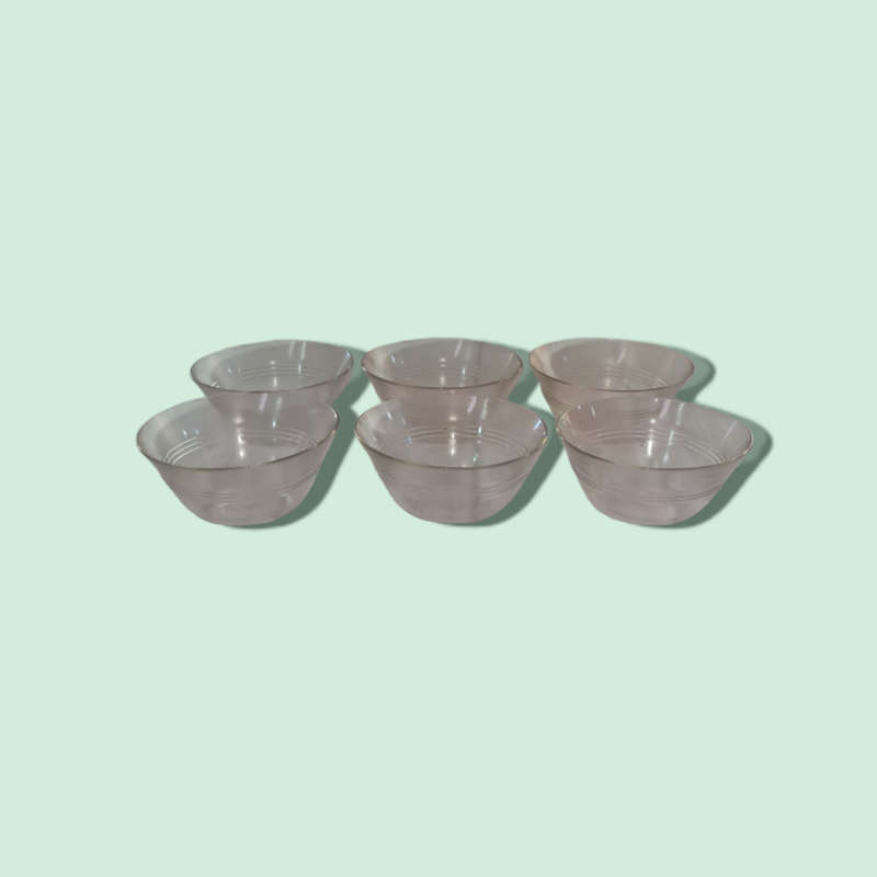 Clear Glass Custard Cups Ramekins Smooth Edge 3 Rings