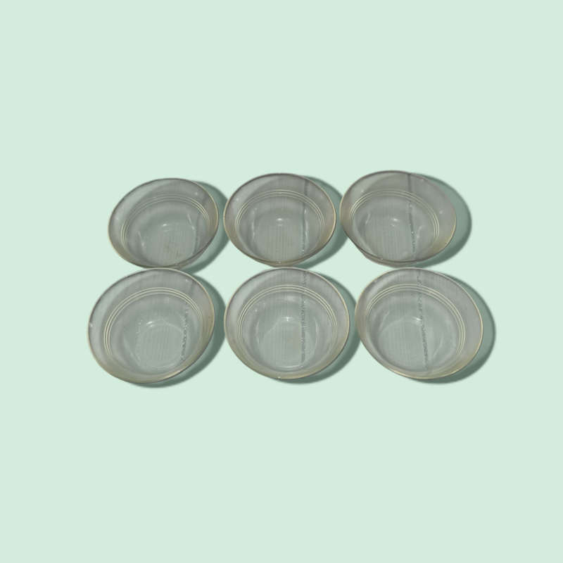 Clear Glass Custard Cups Ramekins Smooth Edge 3 Rings