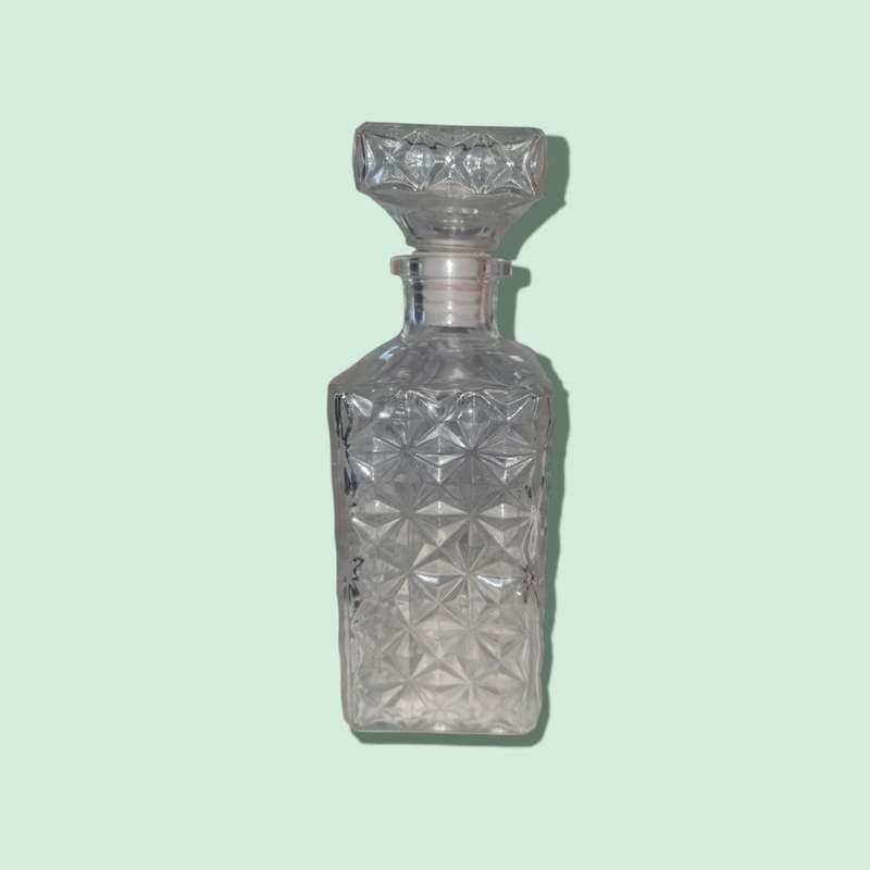 Patterned Liquor Glass Decanter 750ml, Made In France