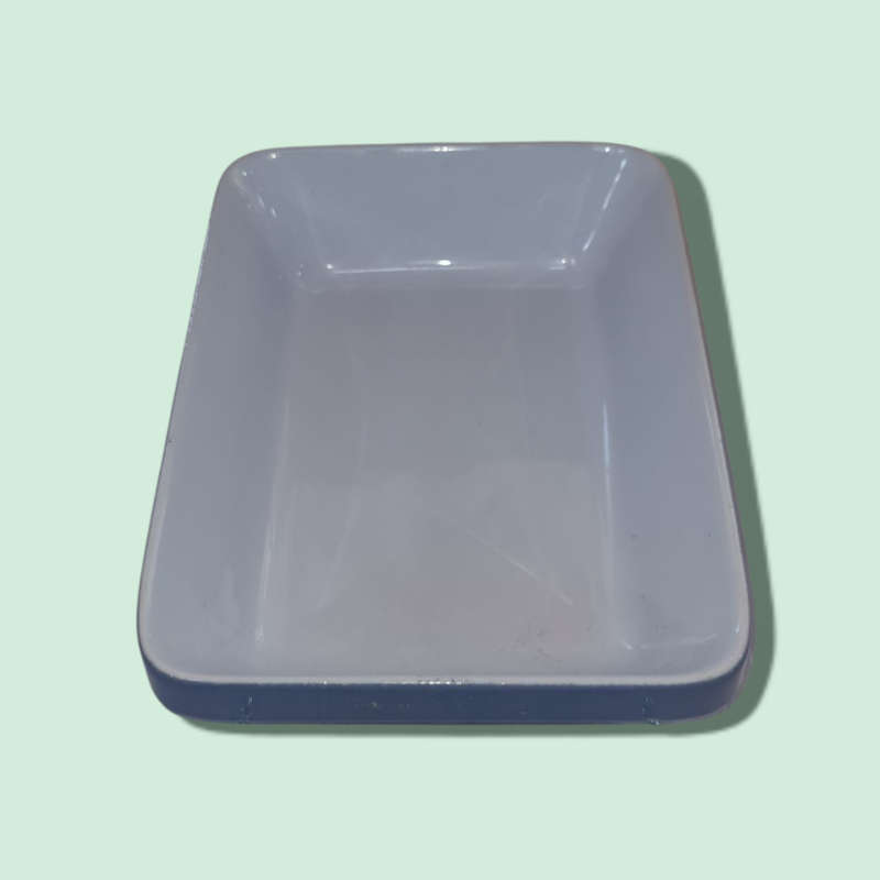 French Emile Henry Glazed Small Blue Oven Dish