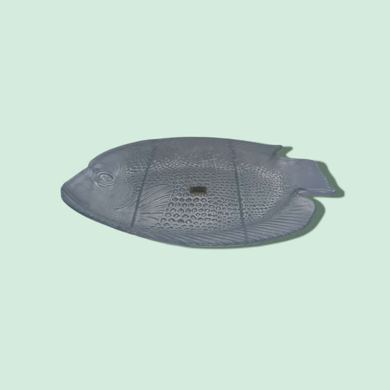 Arcoroc France Fish Shaped Clear Glass Platter