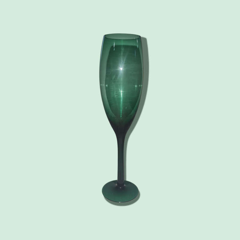 Emerald Green Champagne Glass