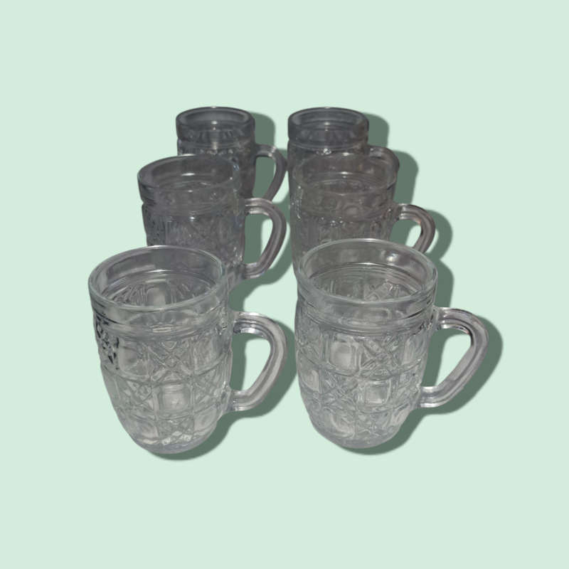 Kedaung Indonesia Glass Mugs x 6