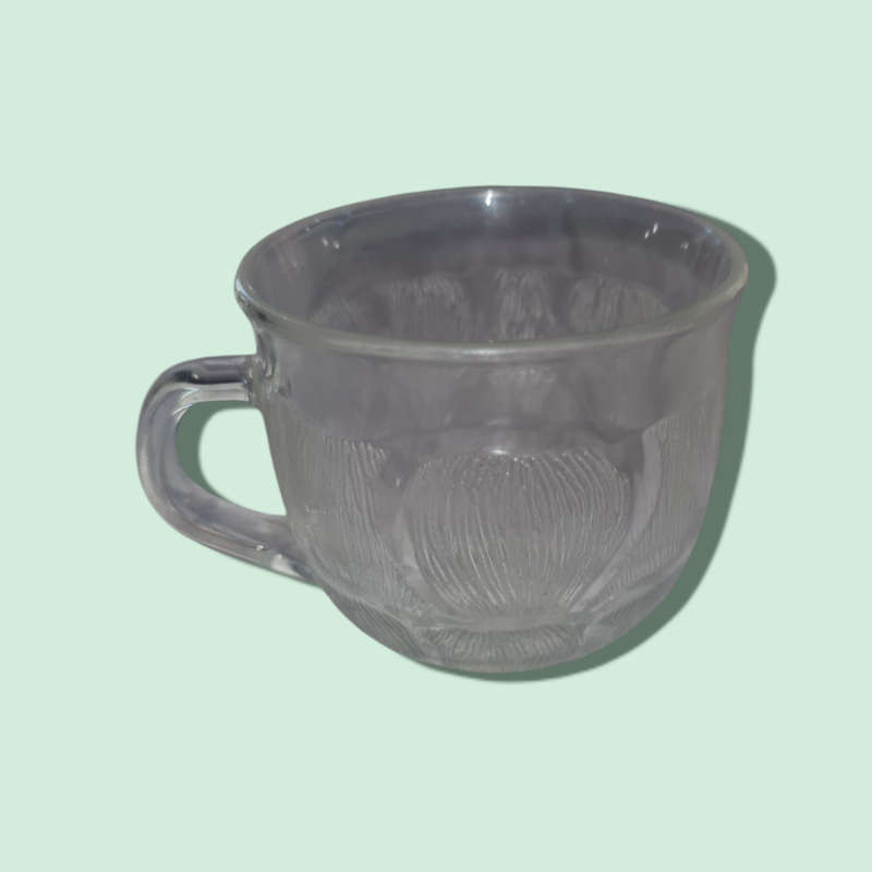 Arcoroc France Clear Glass  Fleur Pattern  Tea / Punch Cup