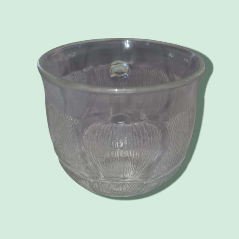 Arcoroc France Clear Glass  Fleur Pattern  Tea / Punch Cup