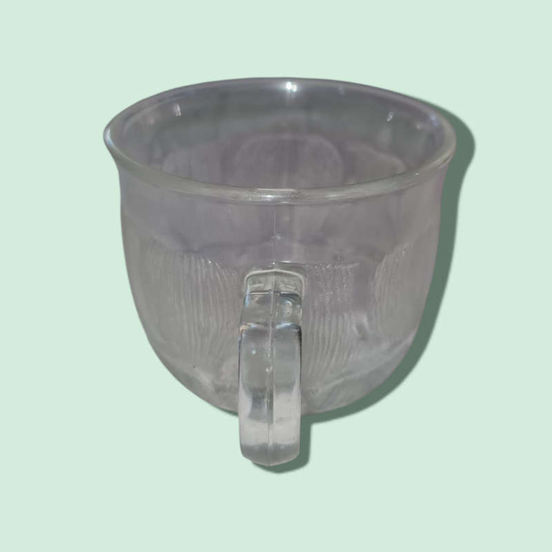 Arcoroc France Clear Glass  Fleur Pattern  Tea / Punch Cup