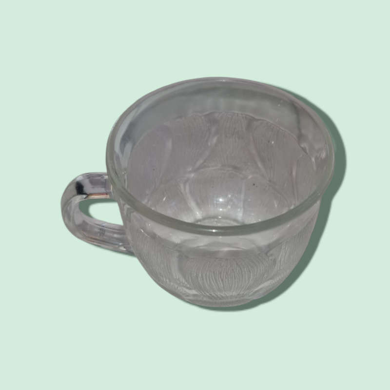 Arcoroc France Clear Glass  Fleur Pattern  Tea / Punch Cup