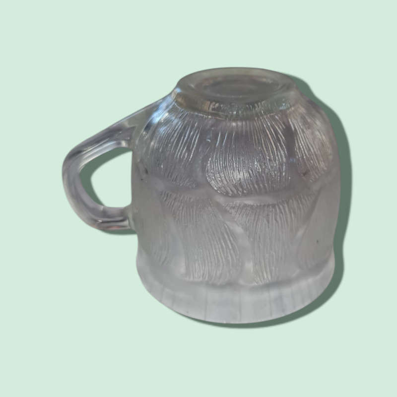 Arcoroc France Clear Glass  Fleur Pattern  Tea / Punch Cup