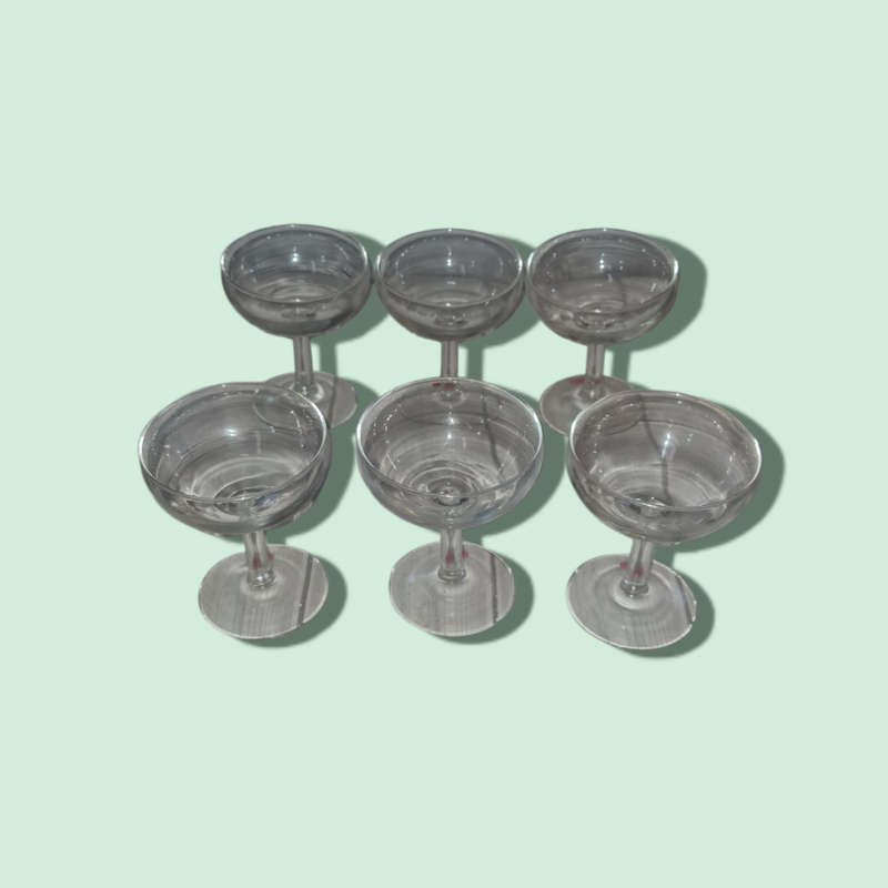 France Champagne Coupe  Glasses × 6