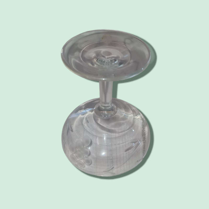 Etched Champagne Coupe Glasses × 5