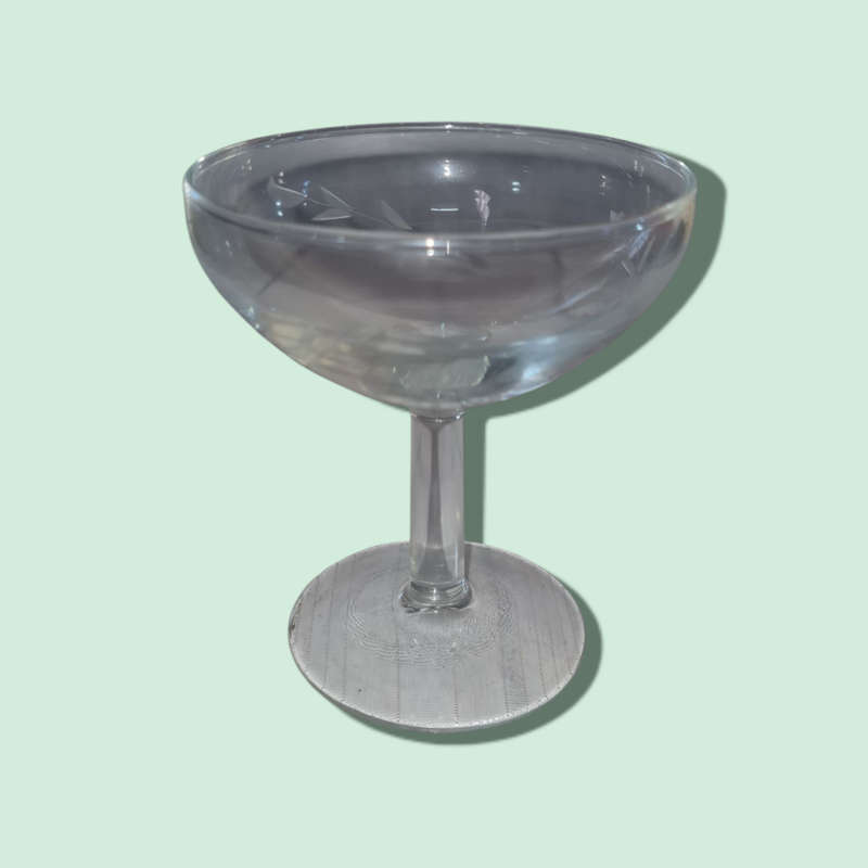 Vintage France Gray Etched Frosted Glasses