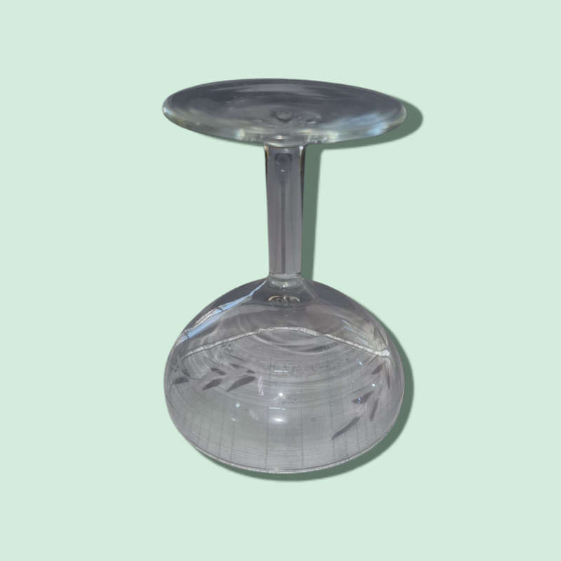 Vintage France Gray Etched Frosted Glasses