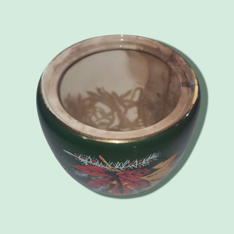 Vintage Palissy Red Maple Sugar Bowl