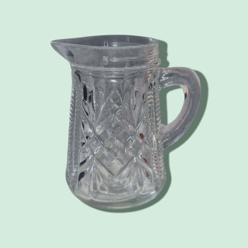 Vintage Glass Paneled  Syrup Pitcher