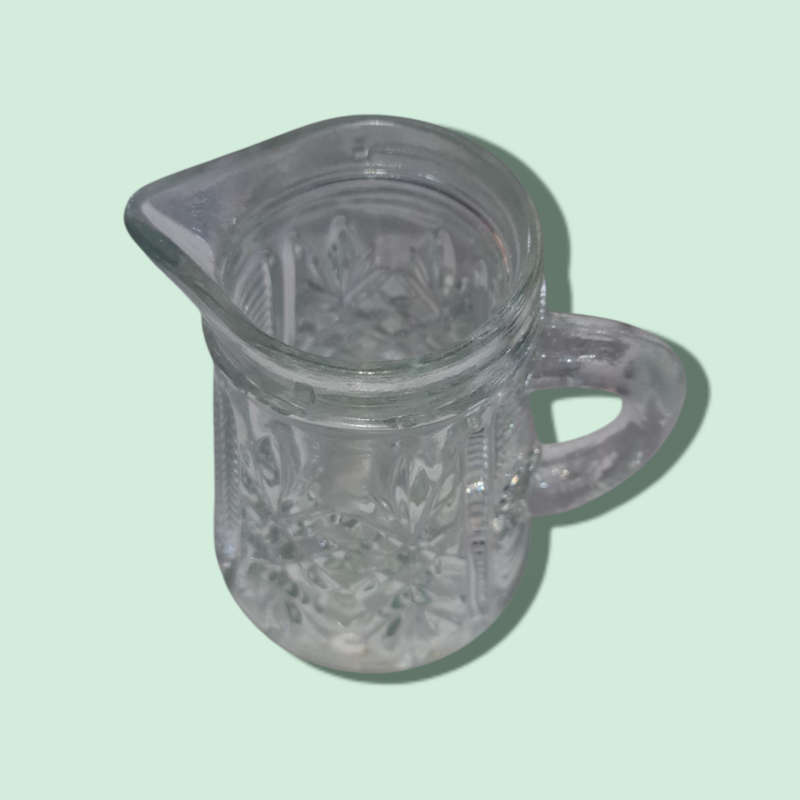 Vintage Glass Paneled  Syrup Pitcher