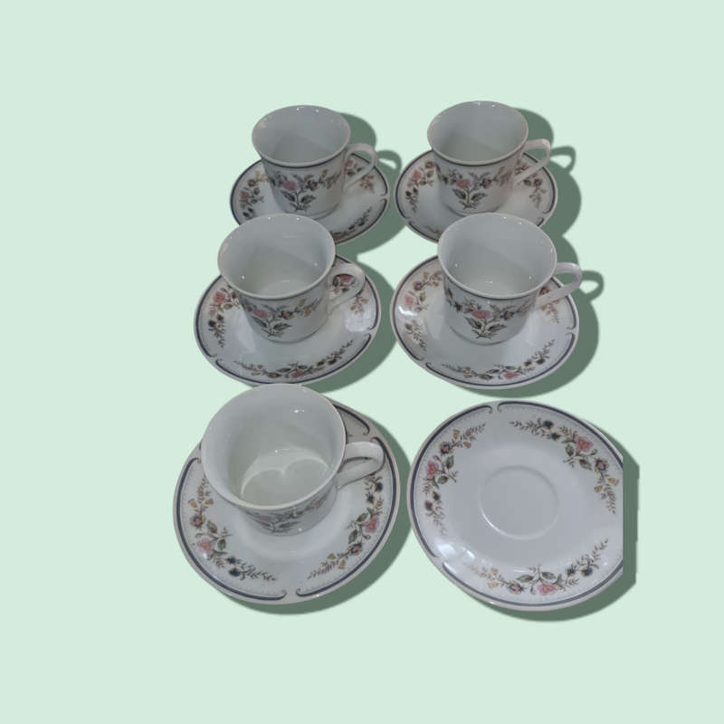 Eetrite Fine China Hampton Cups and Saucers Set 5810  