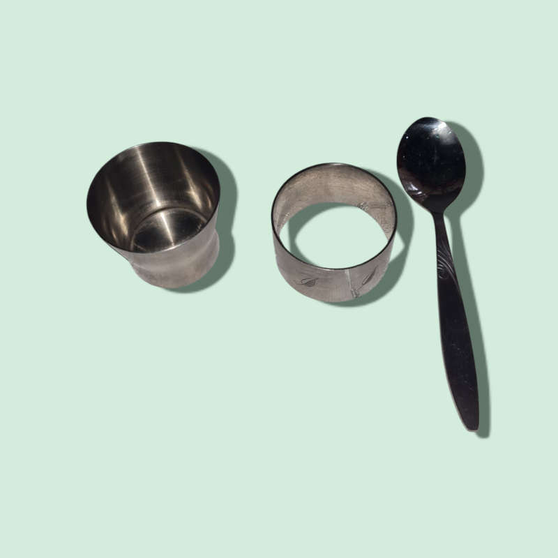 Vintage Stainless Steel Baby Gift Set, Angora Spoon Egg Cup & Napkin Ring