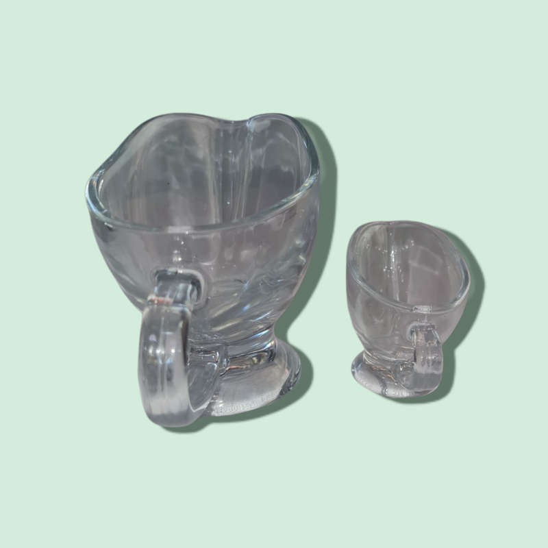 Circleware Saucey 10oz Gravy Sauce Boat & Pasabahce 2 oz Sauce Boat, Clear Glass