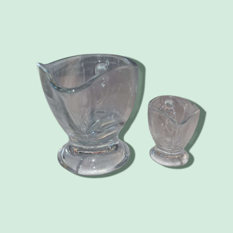 Circleware Saucey 10oz Gravy Sauce Boat & Pasabahce 2 oz Sauce Boat, Clear Glass