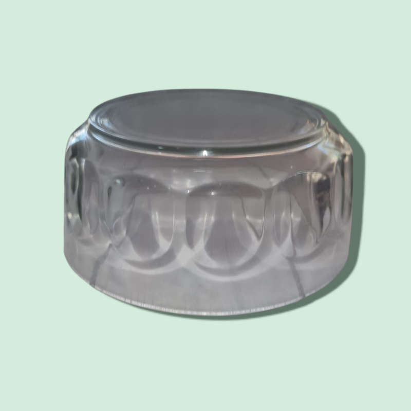 Arcoroc France Serving Bowl Clear Glass Thumbprint
