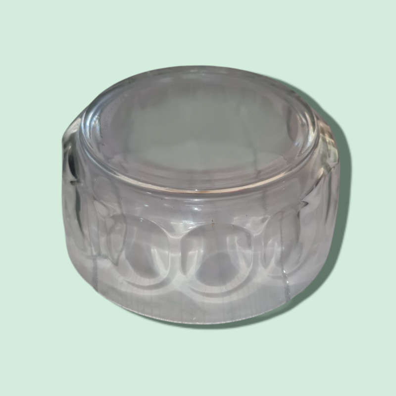 Arcoroc France Serving Bowl Clear Glass Thumbprint