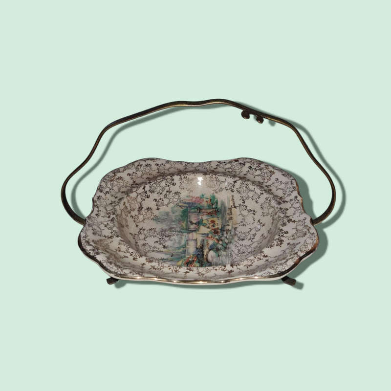 Vintage Sandland Ware `In An Old World Garden` With Stand