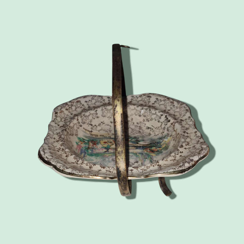 Vintage Sandland Ware `In An Old World Garden` With Stand