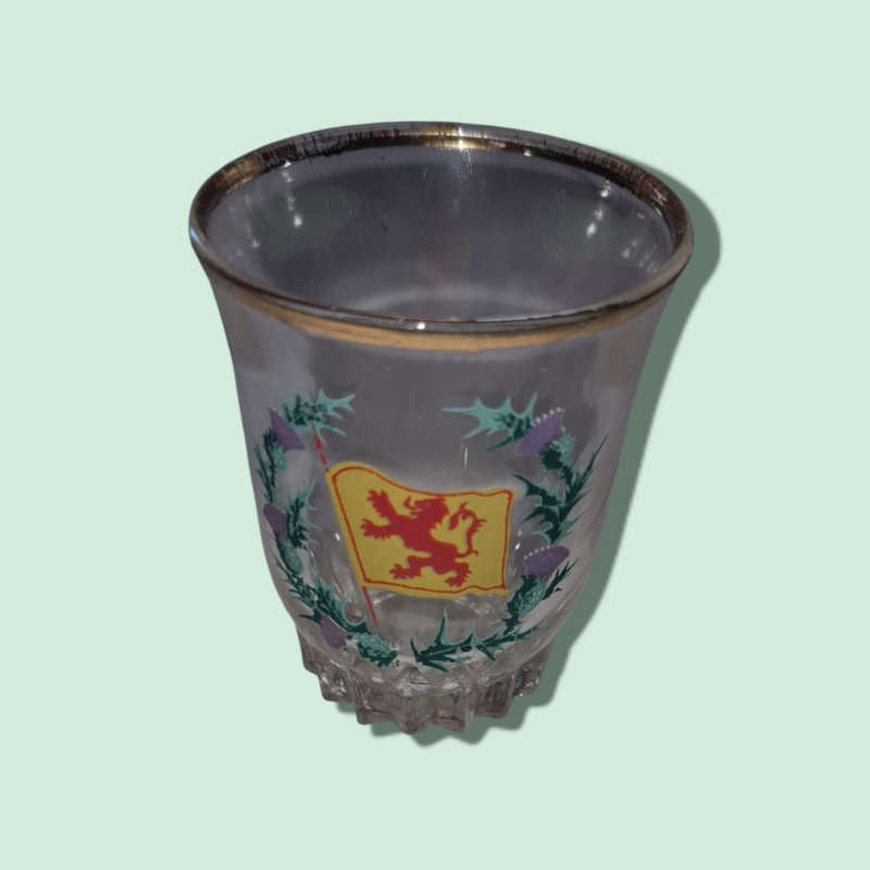 Vintage Gold Rimmed Tot Glasses 6 + 2 Made in France