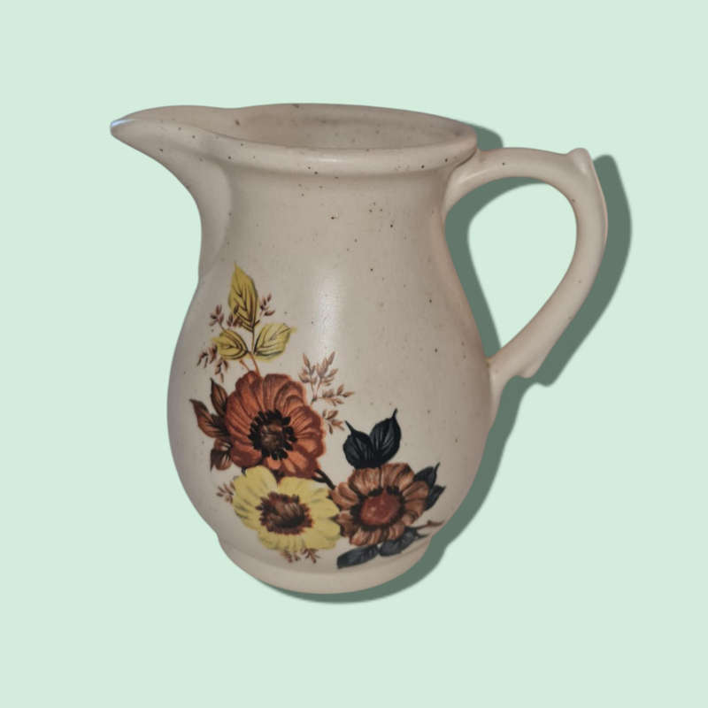 Floral Ceramic Odd Set - Jug, Jar and Bud Vase  