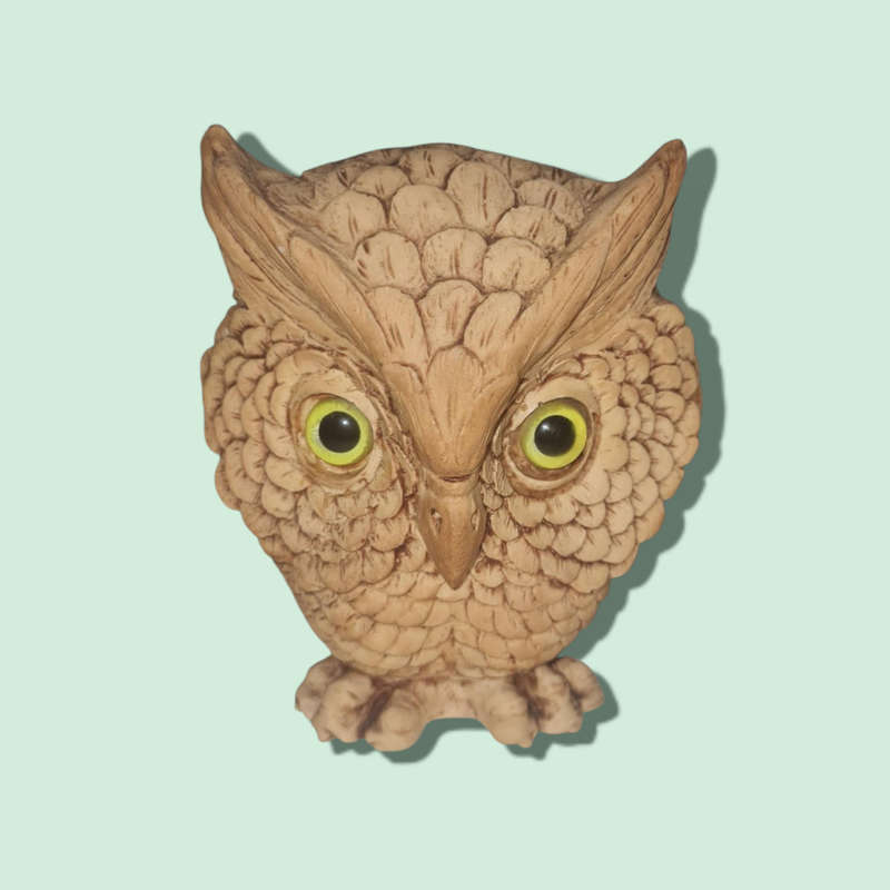 Vintage Owl With Yellow Eyes