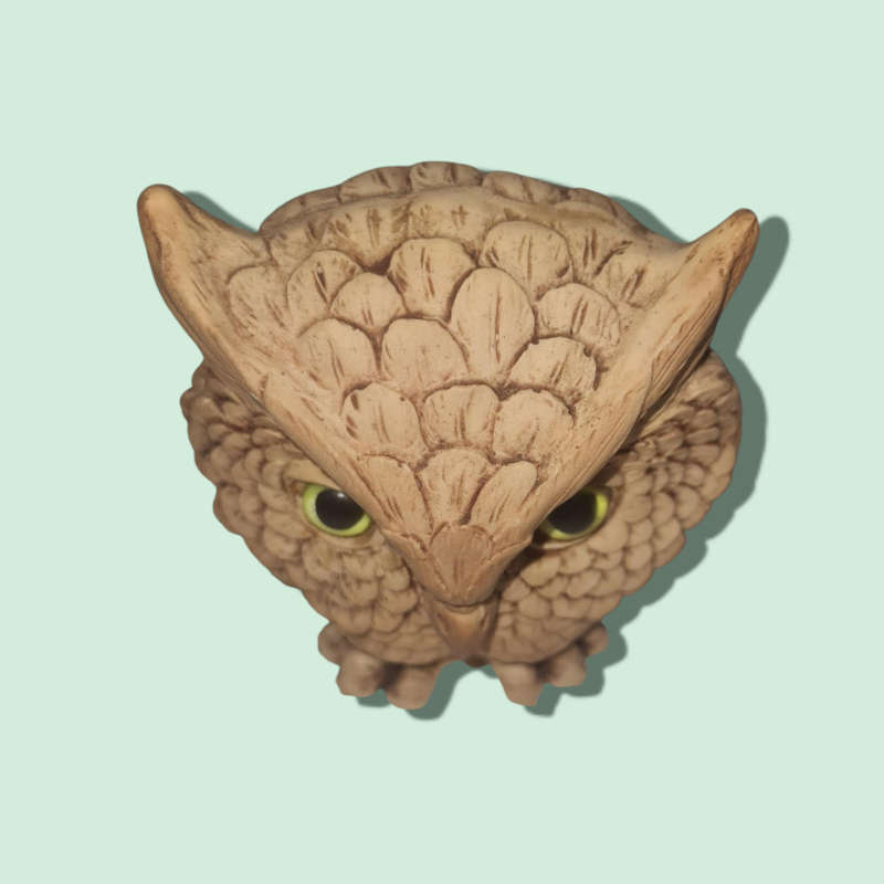 Vintage Owl With Yellow Eyes
