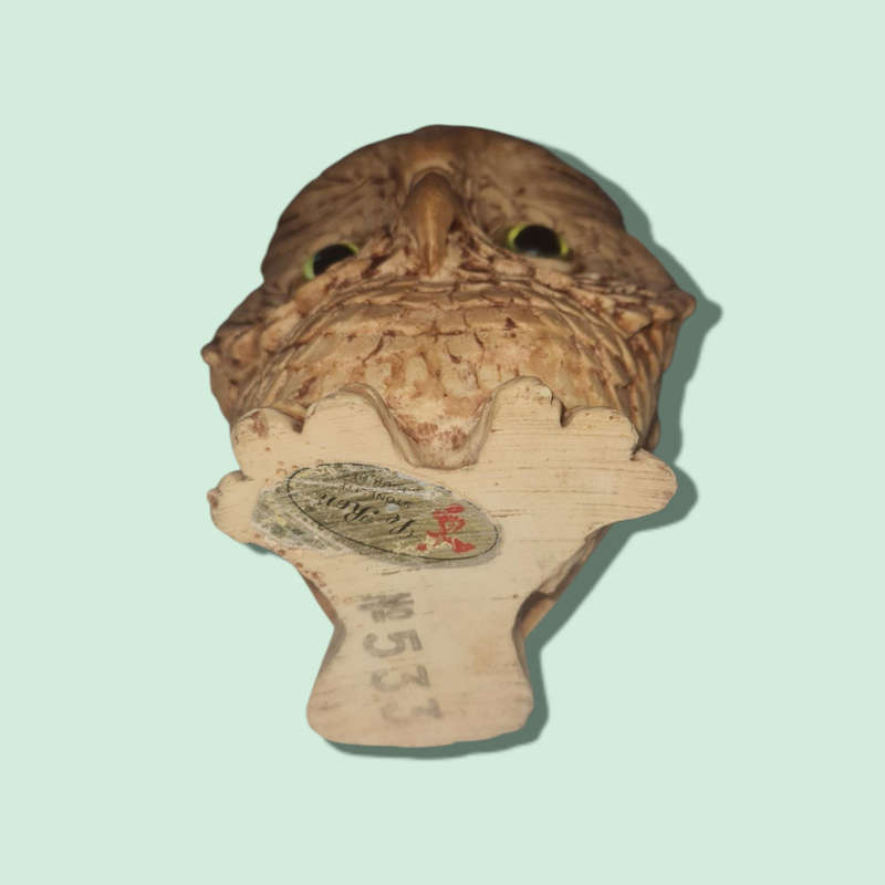 Vintage Owl With Yellow Eyes